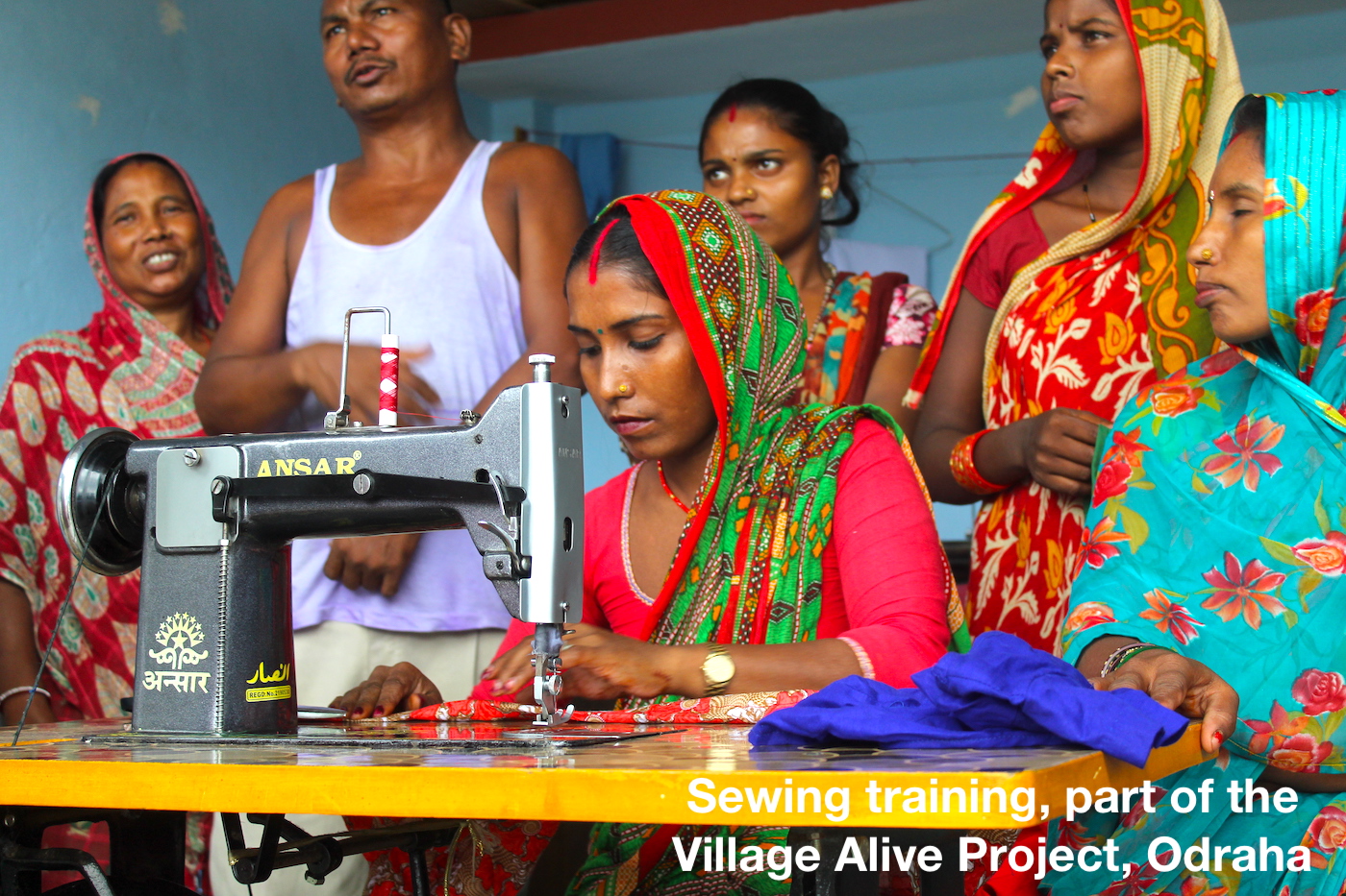 Women training at sewing machines Odraha village 2019